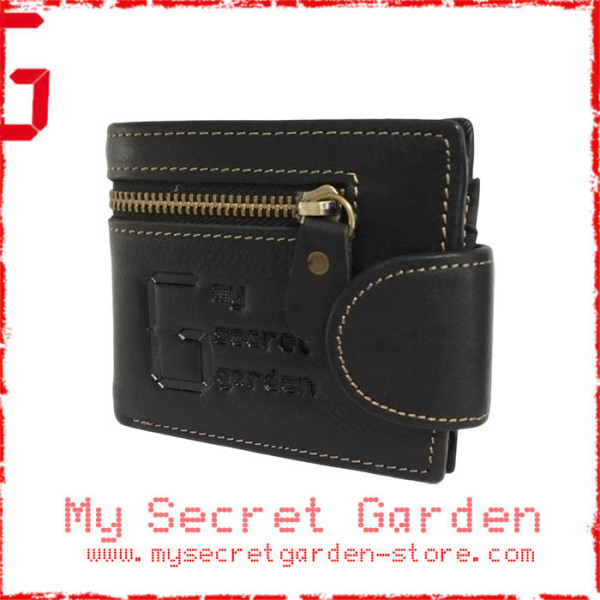 My Secret Garden Men Wallet Cowhide Genuine Leather Short Wallets Retro Style